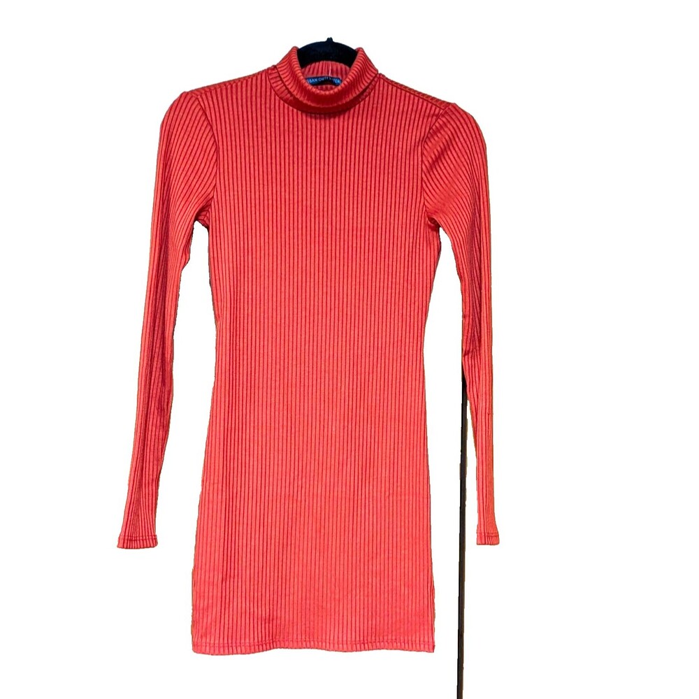 Urban Outfitters Terra Cotta Ribbed Knit Turtleneck Bodycon Sweater Dress S
